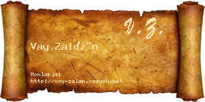 Vay Zalán névjegykártya